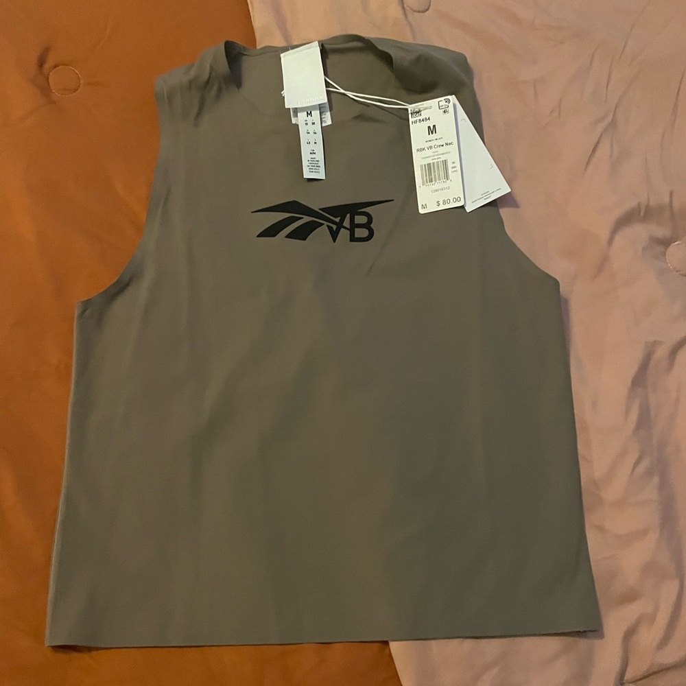 Reebok x Victoria Beckham Crew Neck Tank Top in Stone Grey. M. NWT
